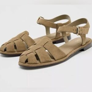 Zara Tan Suede Women's Sandals